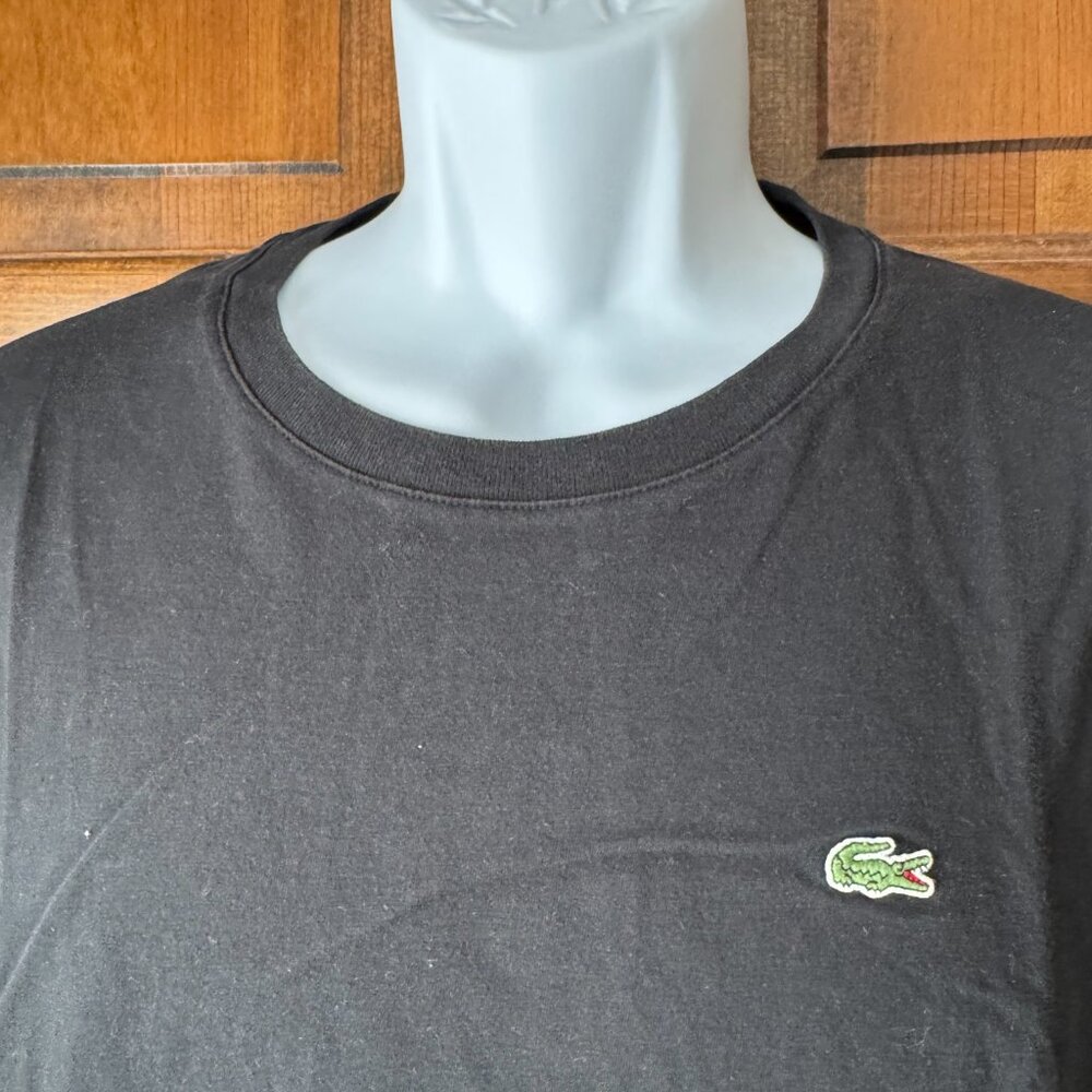 #22 Lacoste Black Crewneck Short Sleeve Tee Size 8 (3XL) - Picture 3 of 11